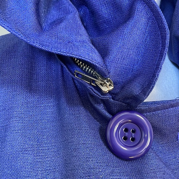 A.Y.K. GIRLS SHIMMER PERIWINKLE PURPLE TRENCH COAT - Picture 4 of 15